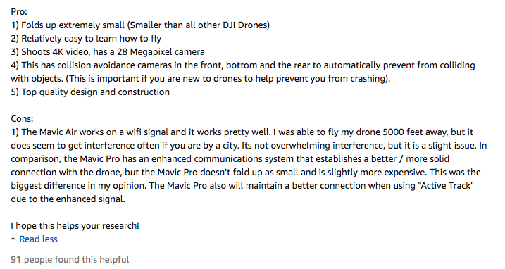 Drone pro and con list