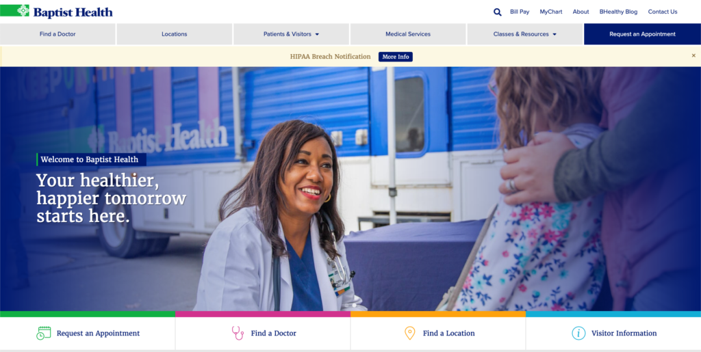 Baptist Health Care website design