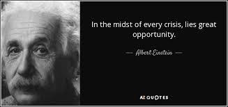 In the midst of every crisis, lies great opportunity.